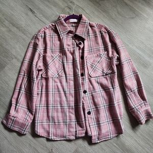 Pink Lilly Chic Edge Pink Plaid Flannel Shacket